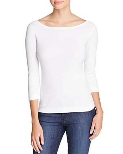 Shop Three Dots Boatneck British Tee In White