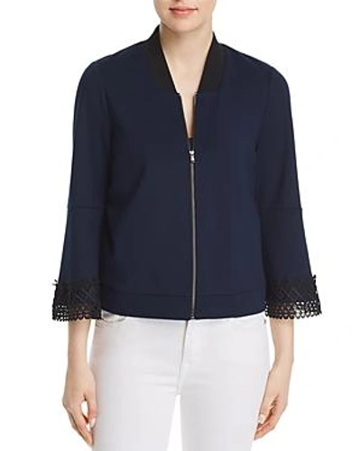 Shop Le Gali Patricia Bell Sleeve Bomber Jacket - 100% Exclusive In Midnight Blue/black