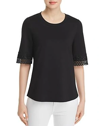 Shop Le Gali Elizabella Lace-trimmed Blouse - 100% Exclusive In Black