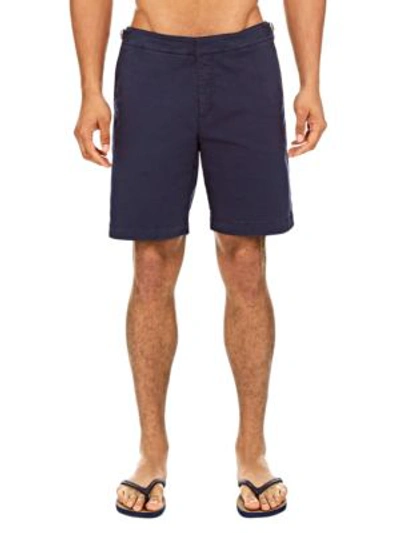 Shop Orlebar Brown Dane Ii Cotton Twill Shorts In Navy