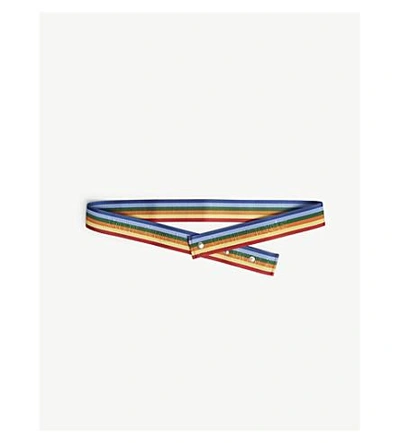 Shop Palm Angels Rainbow Canvas Belt In Multi