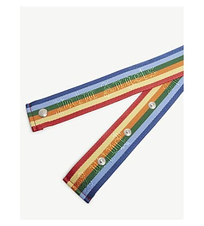 Shop Palm Angels Rainbow Canvas Belt In Multi