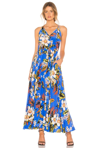Shop Diane Von Furstenberg Tie Waist Maxi Dress In Blue