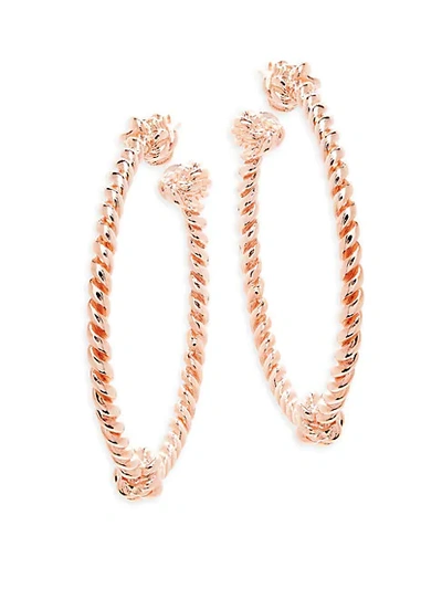 Shop Aur Lie Bidermann Palazzo Knotted Rose-goldplated Hoop Earrings