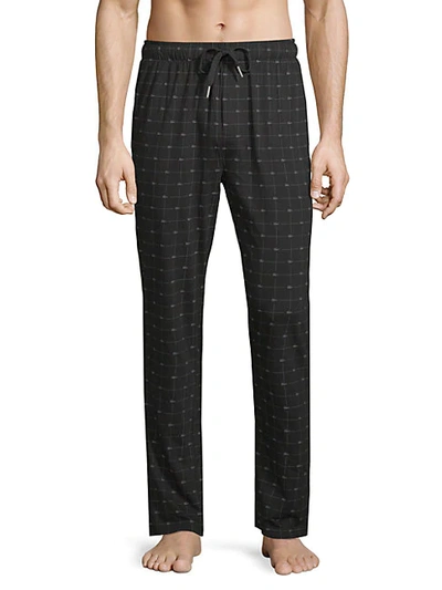 Shop Lacoste Logo Drawstring Pajama Pants In Black