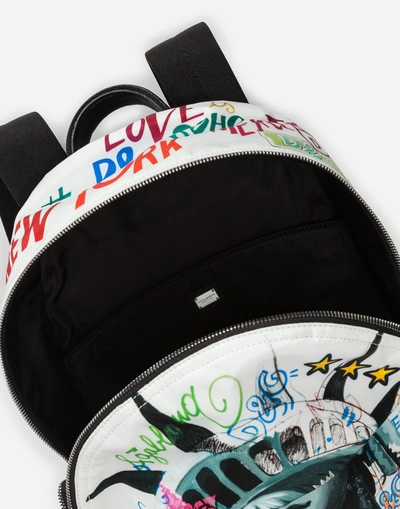 Shop Dolce & Gabbana Printed Nylon Vulcano Backpack In Multicolor