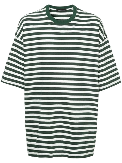 Shop Undercover Striped Oversized T-shirt - Green