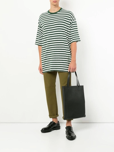 Shop Undercover Striped Oversized T-shirt - Green
