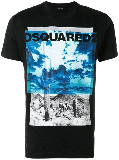 Shop Dsquared2 Printed Logo T-shirt - Black