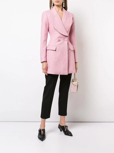 Shop Acler Cunningham Double Breasted Blazer - Pink
