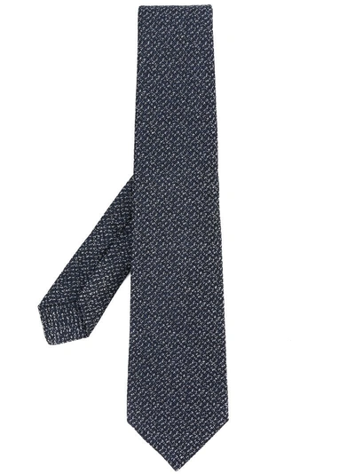 Shop Kiton Textured Tie - Blue