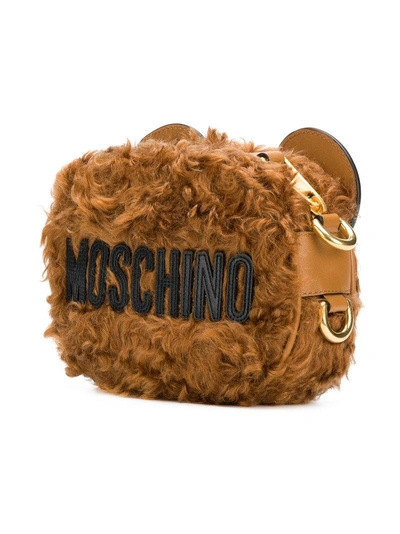 Shop Moschino Teddy Bear Crossbody Bag - Brown