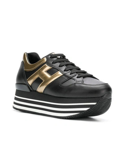 Shop Hogan Flatform Sneakers In Black