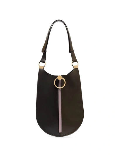 Shop Marni Black, Brown And Lilac Earring Leather Bag