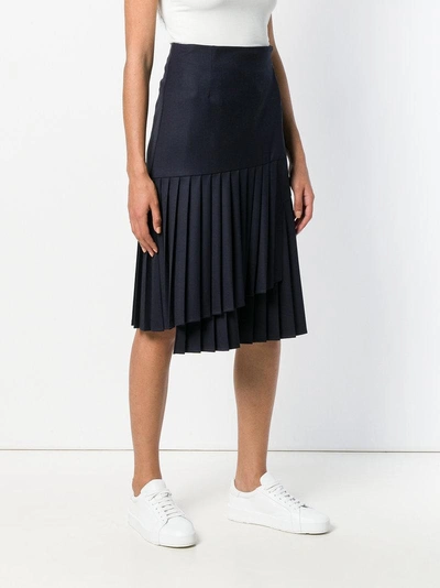 Shop P.a.r.o.s.h . Asymmetric Pleated Skirt - Blue