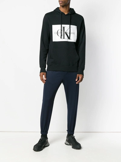 Shop Ck Jeans Calvin Klein Jeans Logo Print Hoodie - Black