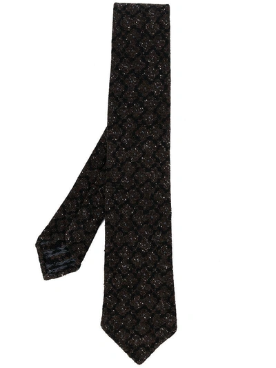Shop Kiton Textured Tie - Brown