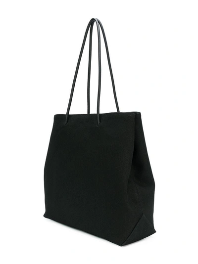 Shop Moschino Large Canvas Logo Tote - Black