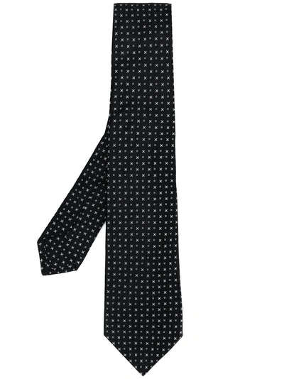 Shop Kiton Micro Print Tie - Black