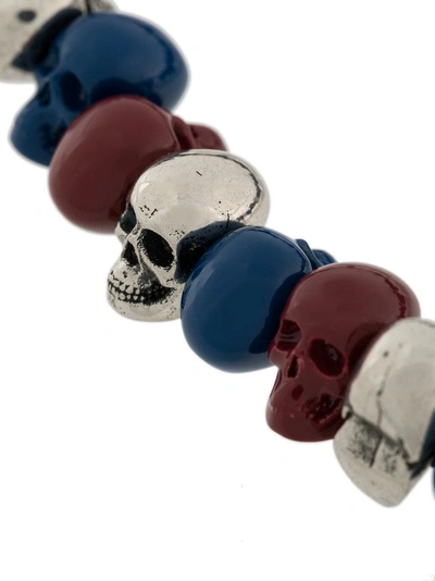 Shop Alexander Mcqueen Skull Bead Bracelet - Blue