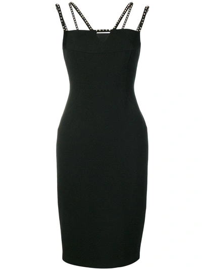 Shop Versace Collection Studded Strap Dress - Black