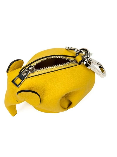 Shop Loewe Elephant Keyring In Yellow