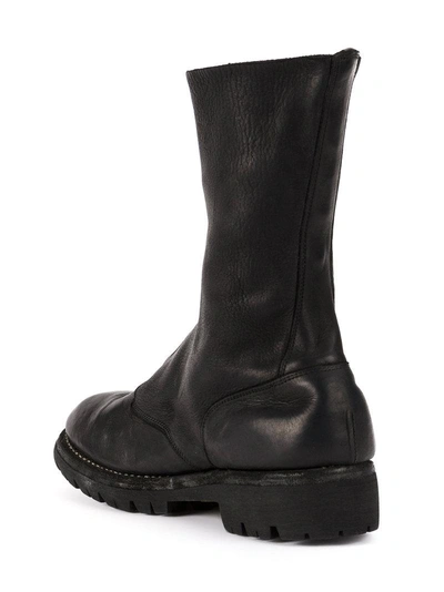 Shop Guidi Front Zipped Up Boots - Black