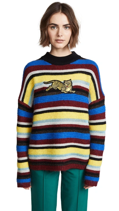 Shop Kenzo Comfort Straight Sweater In Multicolor