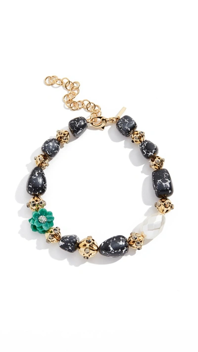 Shop Lele Sadoughi Keepsake Stone Necklace In Emerald