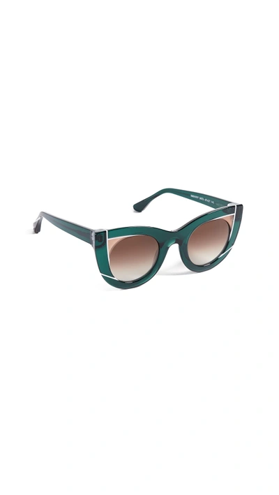 Shop Thierry Lasry Wavvvy Sunglasses In Teal/brown