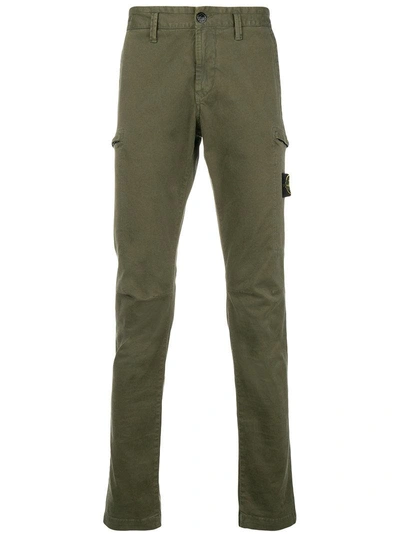 Shop Stone Island Skinny-fit Cargo Trousers In Green