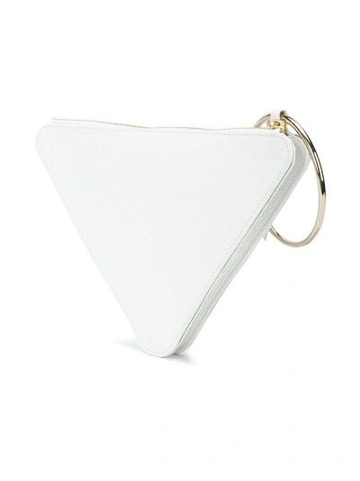 Shop Sara Battaglia Triangle Clutch In White