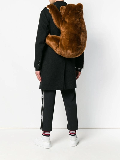 Shop Dolce & Gabbana Teddy Bear Backpack In Brown