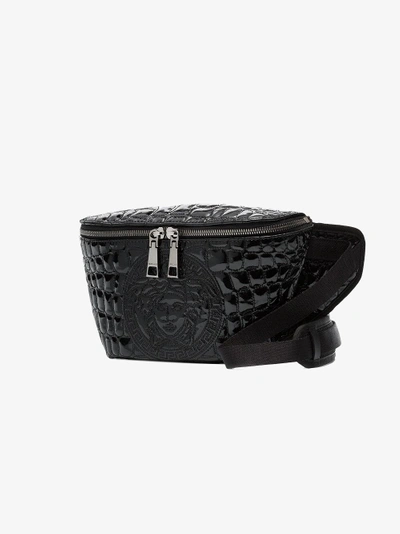 Shop Versace Black Patent Leather Crossbody Bag