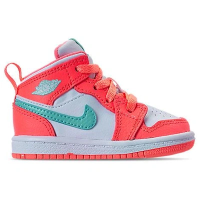 Shop Nike Girls' Toddler Air Jordan 1 Mid Casual Shoes, Orange