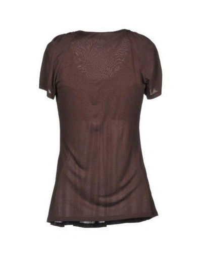 Shop Sportmax Code T-shirts In Dark Brown