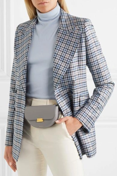 Shop Wandler Anna Leather Belt Bag In Gray