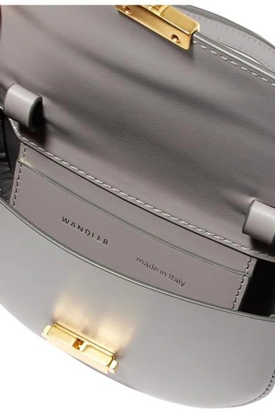 Shop Wandler Anna Leather Belt Bag In Gray