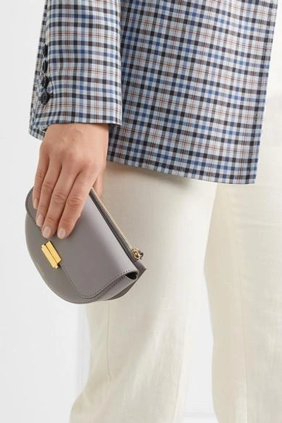 Shop Wandler Anna Leather Belt Bag In Gray