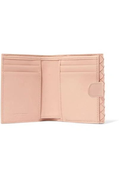 Shop Bottega Veneta Intrecciato Leather Wallet In Blush