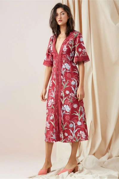 Shop Finders Keepers Rotation Midi Dress In Fig Floral