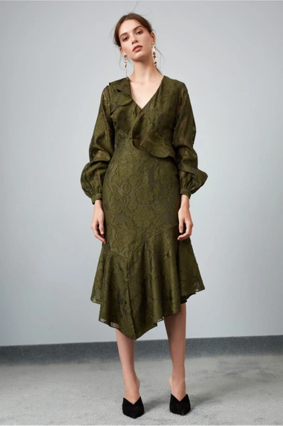 Shop Keepsake Radar Midi Dress In Olive
