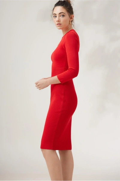 Shop Finders Keepers Earthbound Knit Dress In Red