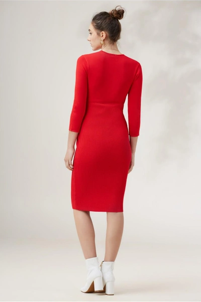 Shop Finders Keepers Earthbound Knit Dress In Red