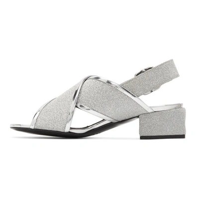 Shop Marni Silver Glitter Sandals