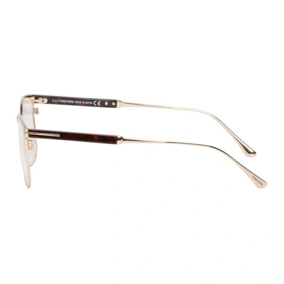 Shop Tom Ford Gold Titanium Tf-5483 Glasses In 028