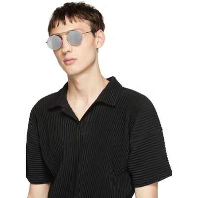 Shop Han Kjobenhavn Silver Mirror Uncle Sunglasses