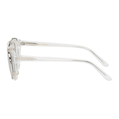 Shop Han Kjobenhavn Transparent And Silver Timeless Clip-on Sunglasses In Clear