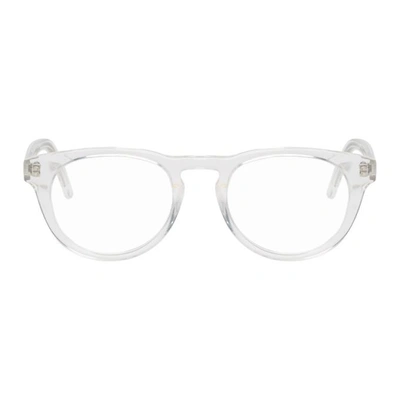 Shop Han Kjobenhavn Transparent And Silver Timeless Clip-on Sunglasses In Clear