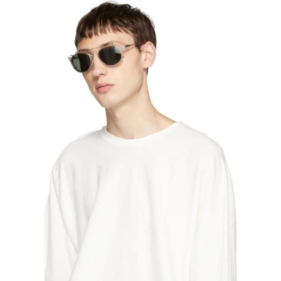 Shop Han Kjobenhavn Transparent And Silver Timeless Clip-on Sunglasses In Clear